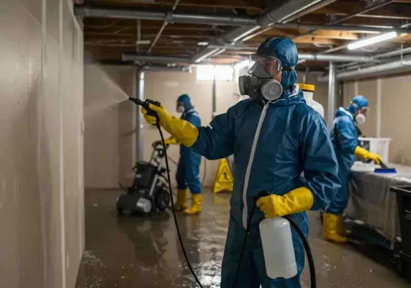 Basement Sanitization and Antimicrobial Treatment process in Kankakee County, IL