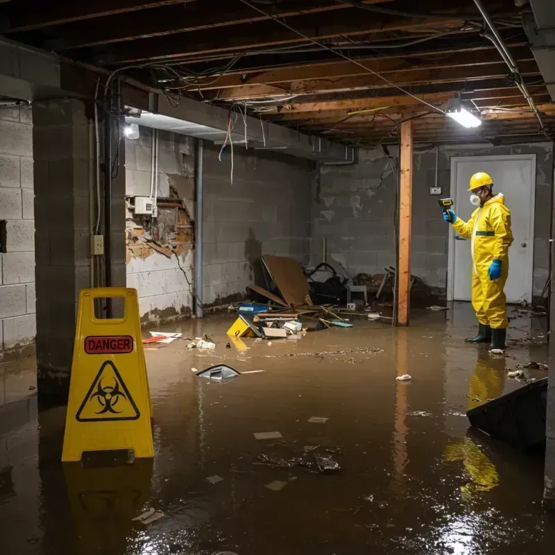 Flooded Basement Electrical Hazard in Kankakee County, IL Property